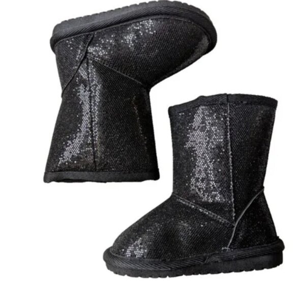 The Children's Place Other - The Children's Place Winter Boot Toddler Girls Sequin Chalet Black Lined 7
